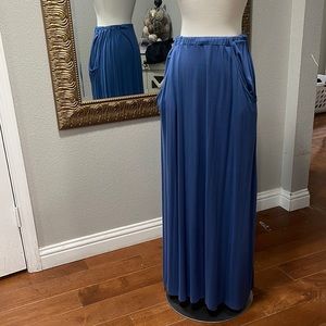 Pleione Blue Maxi Skirt with Pockets